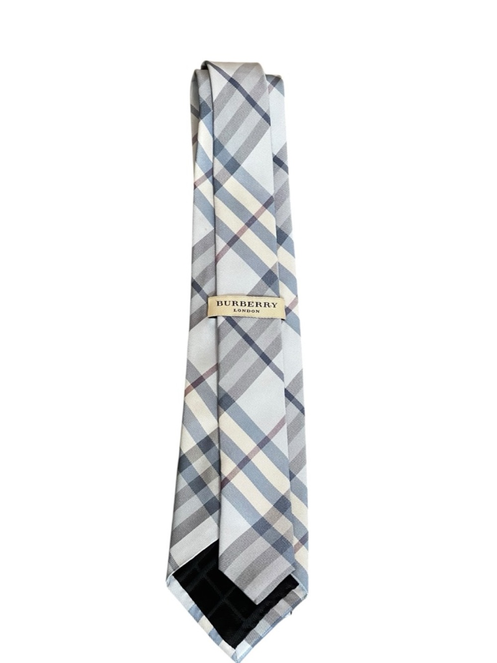BURBERRY LONDON Men's Tie
-Grey/Purple/Maroon - Plaid Silk
Woven Tie - Picture 4 of 8